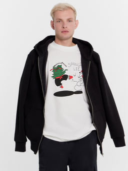 Футболка мужская белая новогодняя с печатью