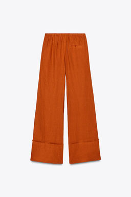 ZW COLLECTION 100% LINEN PALAZZO TROUSERS - Zara фото 31