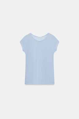 CAMISETA SEMITRANSPARENTE / Azul claro - Zara фото 5