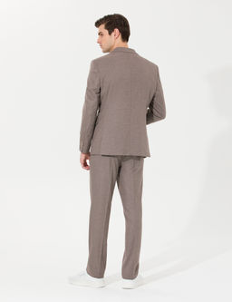 A__k Kahverengi Slim Fit Tak_m Elbise
