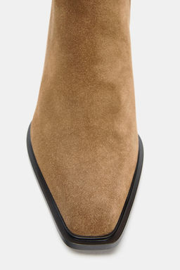 SPLIT SUEDE HEELED ANKLE BOOTS - Zara фото 8