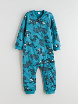 Bask?l? Erkek Bebek Uyku Tulumu