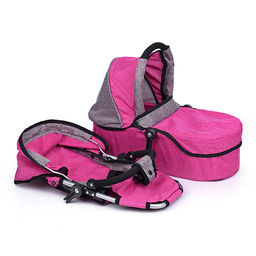 Коляска-трансформер для кукол, металлическая, регулируемая ручка, с корзиной, цвет зеленый, в пакете