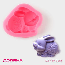 Молд для заливки Доляна Зайчик, силикон, 9.5?8?3 см, розовый