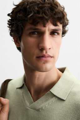 TEXTURED KNIT POLO SHIRT - Zara фото 10