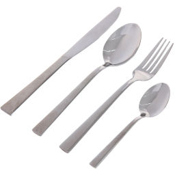 Набор столовых приборов "SANLI" 24шт (6ножей, 6вилок, 6ст.ложек, 6ч.ложек), с узором, цвет серебро