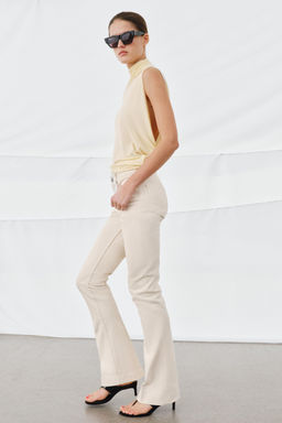 JEANS ZW COLLECTION BOOTCUT TIRO MEDIO / Crudo - Zara фото 4