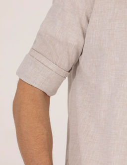 Рубашка Pierre Cardin Regular Fit светло-коричневая с длинным рукавом