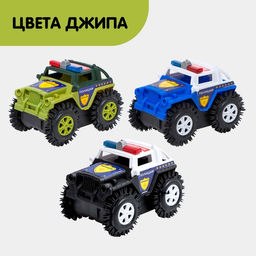Джип-перевёртыш Полиция, работает от батареек, цвет зелёный - АвтоГрад фото 5