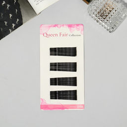 Цена за 3 шт. Невидимки для волос QF «Классика», набор 40 шт., 6 см, чёрные