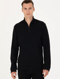 Siyah Regular Fit Sweatshirt - Pierre cardin фото 3