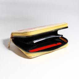 Кошелёк на молнии «Кот», маленький, детский, жёлтый