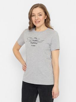 CRB wear/FSMW 60255-11 Футболка женская,светло-серый меланж/Ex.Cherubino