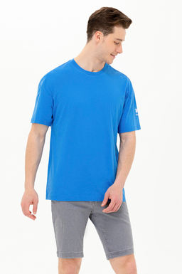 Erkek Saks Oversize Bisiklet Yaka Ti__rt