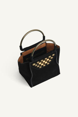 LIMITED EDITION SPLIT SUEDE MINI CITY BAG WITH STUDS - Zara фото 6