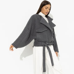 Жакет мягкий с поясом Короткий разговор