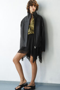 CAZADORA OVERSIZE PIEL 100% / Negro - Zara фото 13