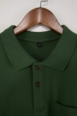 Haki Regular/Rahat %100 Pamuk Tek Cepli Polo Yaka T-shirt TMNSS26PO00018