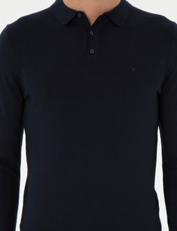 Темно-синий базовый свитер узкого кроя - Cacharel фото 6