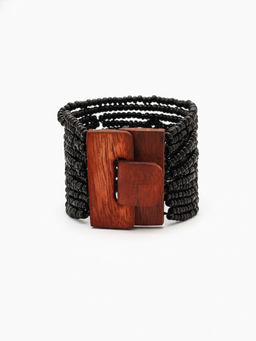 Браслет плетёный, 20×5 см, чёрный