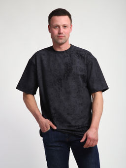 М460 Футболка оверсайз футер (черный винтаж)