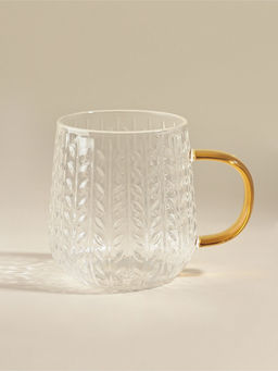 Кружка SL Home Wheat, 350 мл, 12×9×7.8 см, жёлтая ручка, стекло, прозрачная