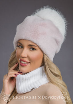 шапка Буратино экомех розовый жемчуг - Davidovfox фото 2