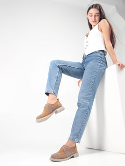 Полуботинки туфли EDART 205.патриция ka. серо-корич светло-коричневая замша фото 5