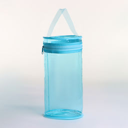 Косметичка на молнии для бассейна, с ручками, прозрачная/голубая