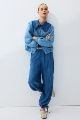 Pantal?n denim con cord?n de ajuste - H&m фото 2
