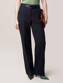 Прямые брюки из супер-плотной эластичной поливискозы