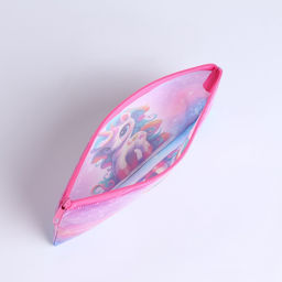 Косметичка-пенал на молнии, с рисунком Единорог, розовая/разноцветная - Simaland фото 3