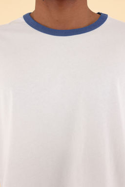 TRENDYOL MAN Unisex Saks Oversize/Genis Kesim Kollar? Seritli %100 Pamuklu T-Shirt TMNSS25TS00099 - Trendyolmilla фото 15