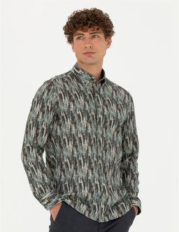 Haki Slim Fit Uzun Kollu G_mlek