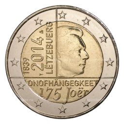 2 евро 2014 года Люксембург  175 лет нации