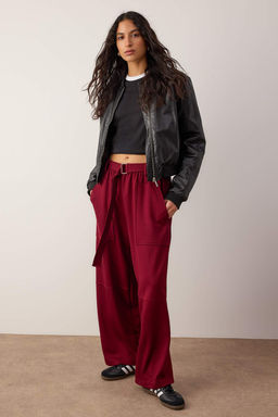 Bordo Wideleg/Genis Kal?p Orme Pantolon TWOAW26PL00141 - Trendyolmilla фото 2