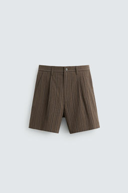 STRIPED REGULAR FIT BERMUDA SHORTS - Zara фото 7