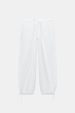 PANTAL?N ANCHO CORDONES / Blanco - Zara фото 5