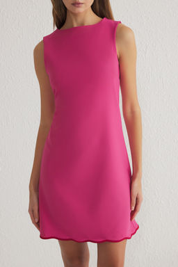 Fusya Duz Kesim Biye Detayl? Mini Dokuma Elbise TWOSS25EL00270