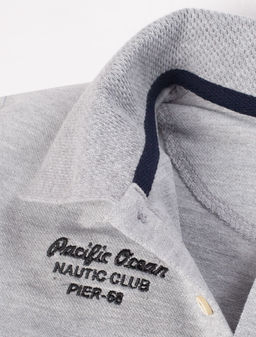 Футболка-поло из трикотажа пике с эластаном