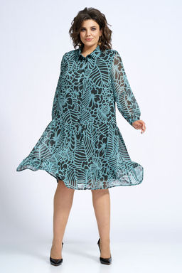 Платье ALANI 2146 бирюза с черным