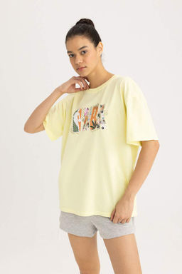 DeFactoFit Футболка Oversize с круглым вырезом и короткими рукавами NBA Wordmark  фото 3