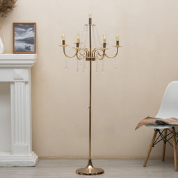 Торшер 2456/7 E14 40Вт золото 58х58х100-156 см