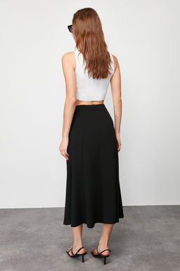 Trendyolmilla Siyah Klos Maxi Esnek Orme Etek TWOSS24ET00156 фото 10