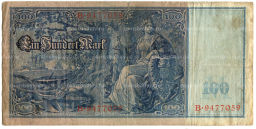 Банкнота 100 марок 1910 года Германия