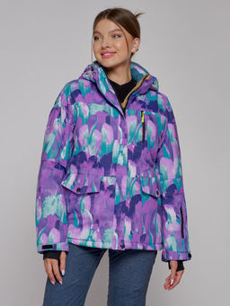 Горнолыжная куртка женская зимняя фиолетового цвета 2302-2F - Chunmai фото 2