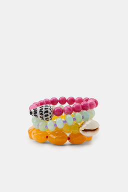 PACK 4 PULSERAS BOLAS CONCHAS / Multicolor - Zara фото 3