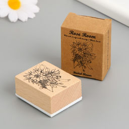 Печать дерево, резина «Букет с лентой», 5×4×2.5 см