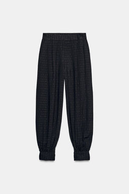 METALLIC THREAD BALLOON TROUSERS - Zara фото 5