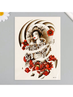 Цена за 2 шт. Переводная тату на тело цветная Женщина Сакура, 26.1?14.6 см